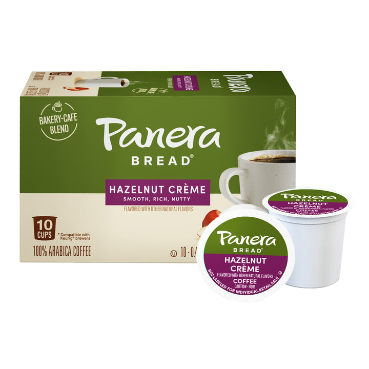 panera bread coffee green carton 10 pod hazelnut creme