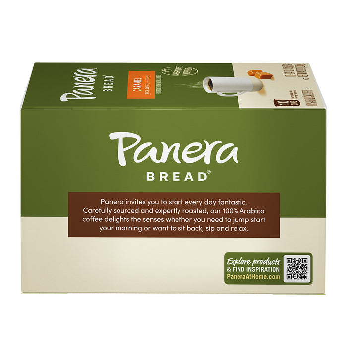 green panera caramel 10 pod carton with description