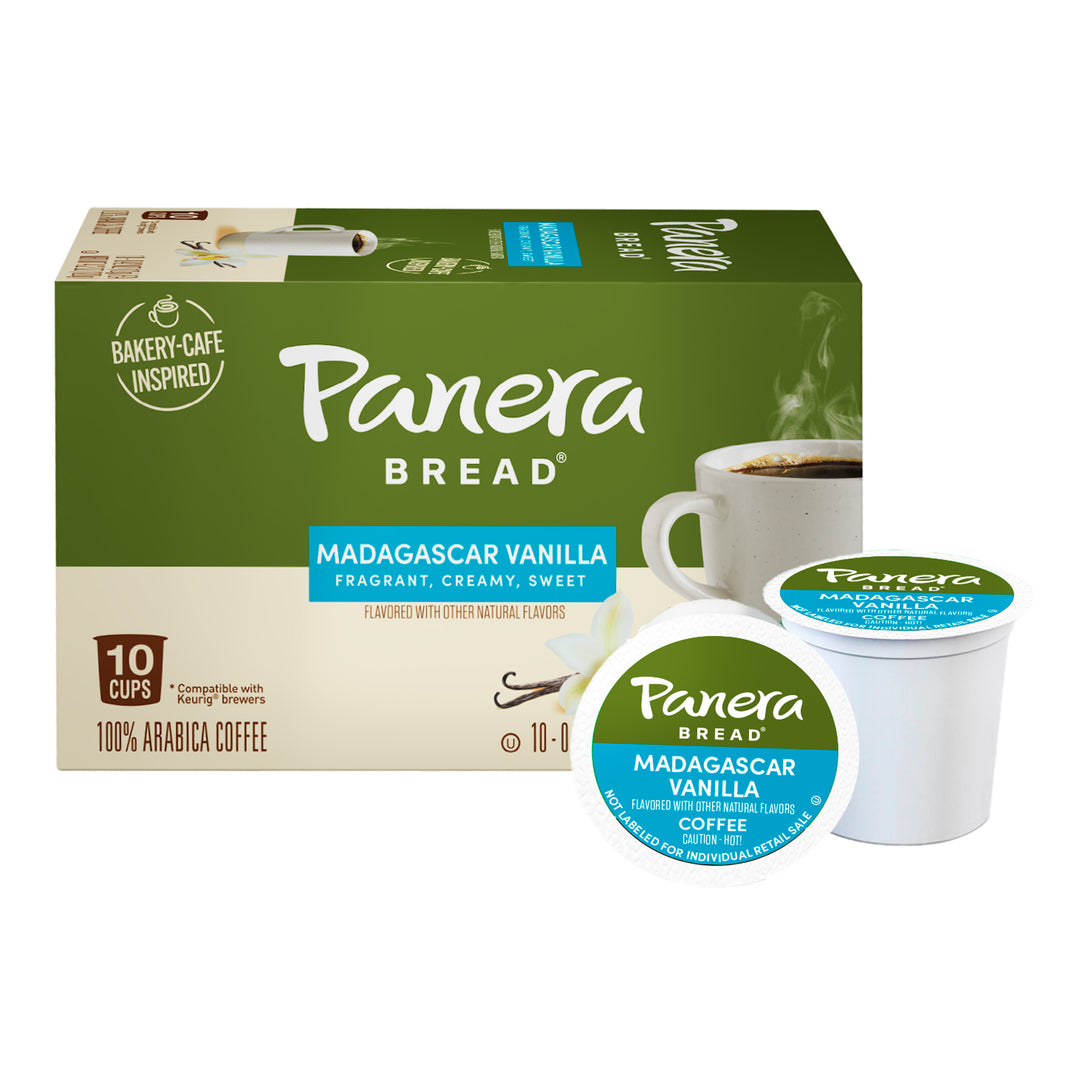 panera bread coffee green carton 10 pod madagascar vanilla