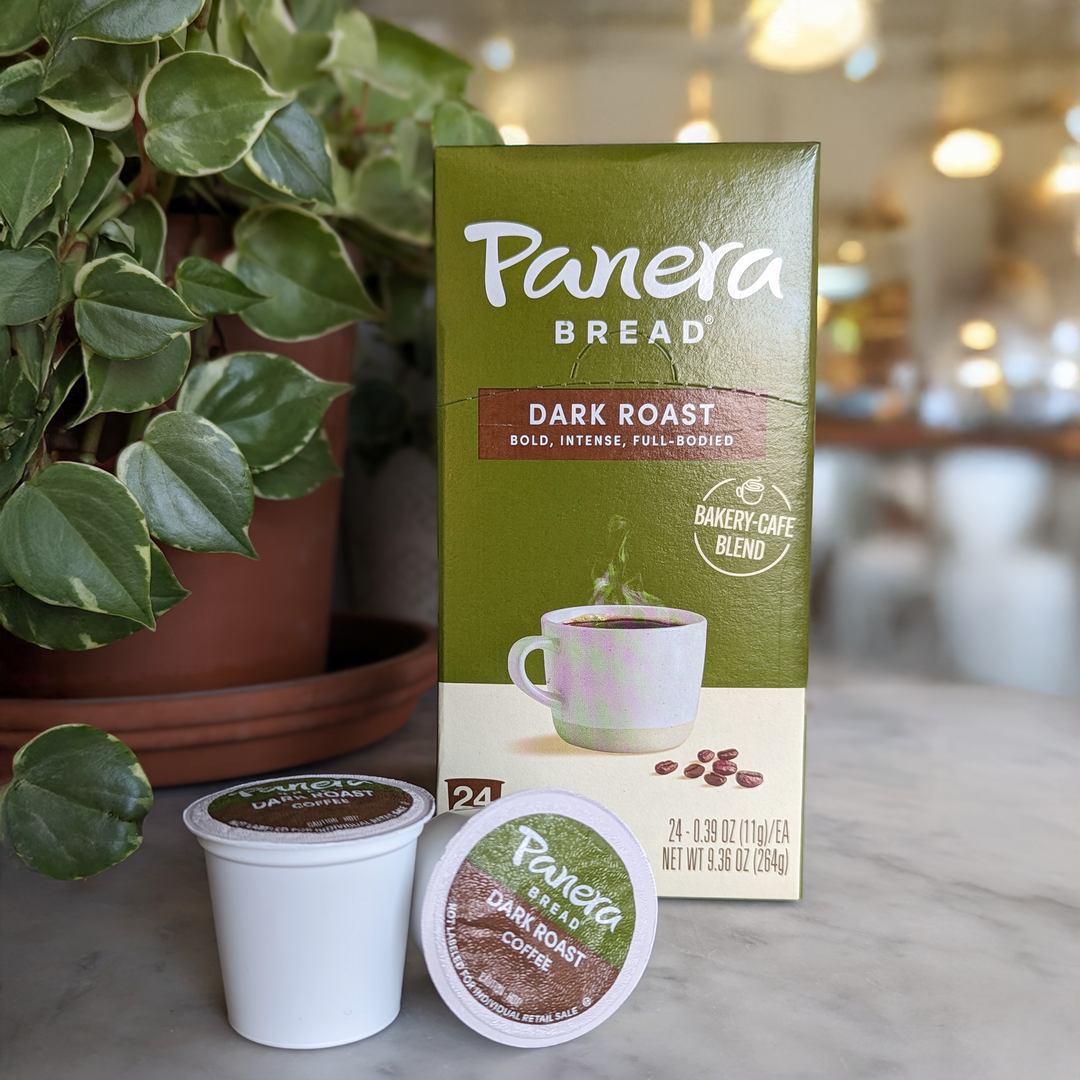 Panera Bread Dark Roast Coffee Pods, 100% Arabica Keurig Compatible, Bold & Smooth Dark Chocolate Finish, Kosher Certified, Recyclable Single Serve