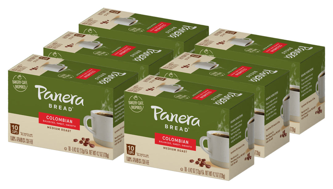 Green Panera colombian cartons, 10pods 6pack