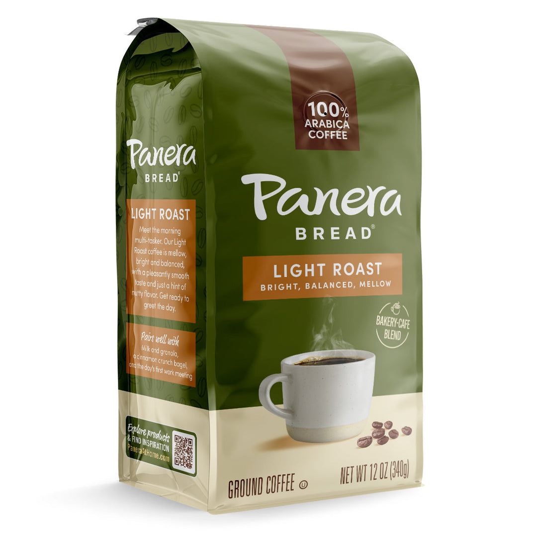 Panera-light-roast-ground-coffee-in-green-bag