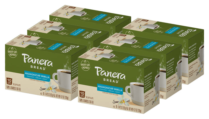Green Panera madagascar vanilla cartons, 10pods 6pack