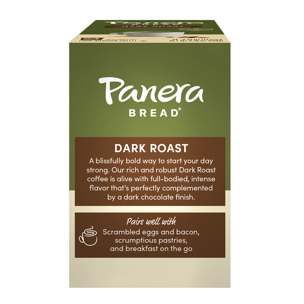 Panera Dark Roast back of box with description