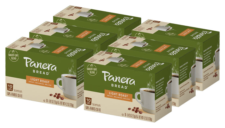 Green Panera light roast cartons, 10pods 6pack
